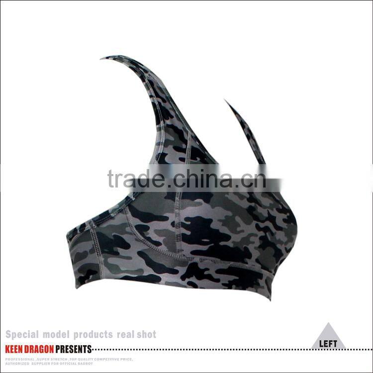 2017 reinforced stitched for ultimate movement camo sports bra for women