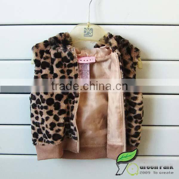 fashion girls leopard feather vest +pink long sleeve sweetie t shirts+Jeans 3pcs outfits girls suits baby clothing sets winter
