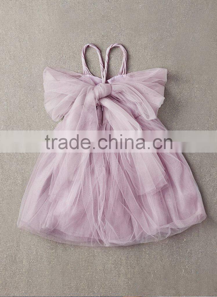 Factory Wholesale Girl Party Dress big bow Tulle Girl wedding Dresses