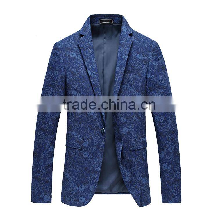 Wholesale Fashion Men'S Printed Suit Polyester Jacket Blzer Made In China