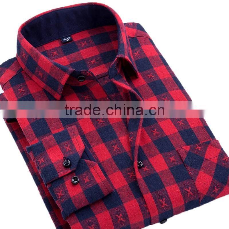 Mens Casual Plaid Shirts Comfort Soft Leisure Flannel Cotton Shirt