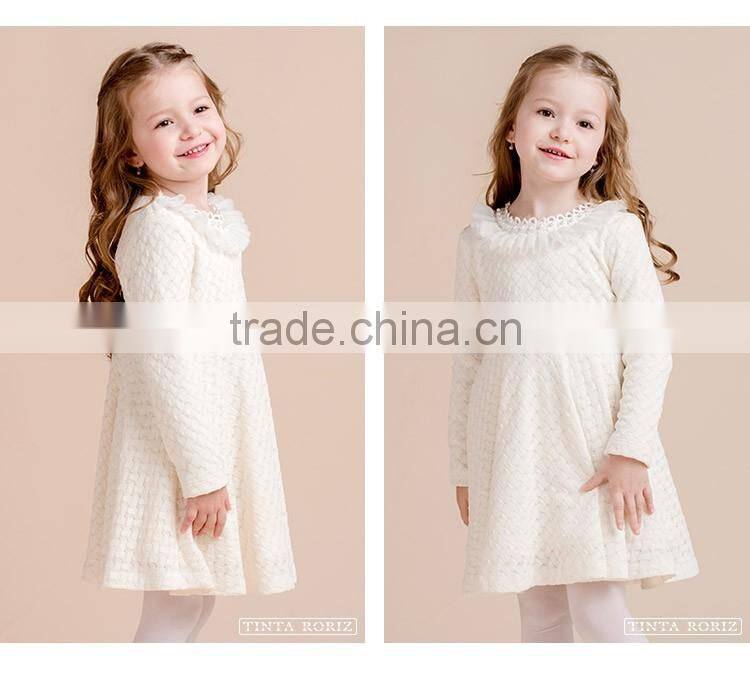2017 Winter Kids Party Wear Dress With Fleece Lining Fashion Frock Designs For Girl