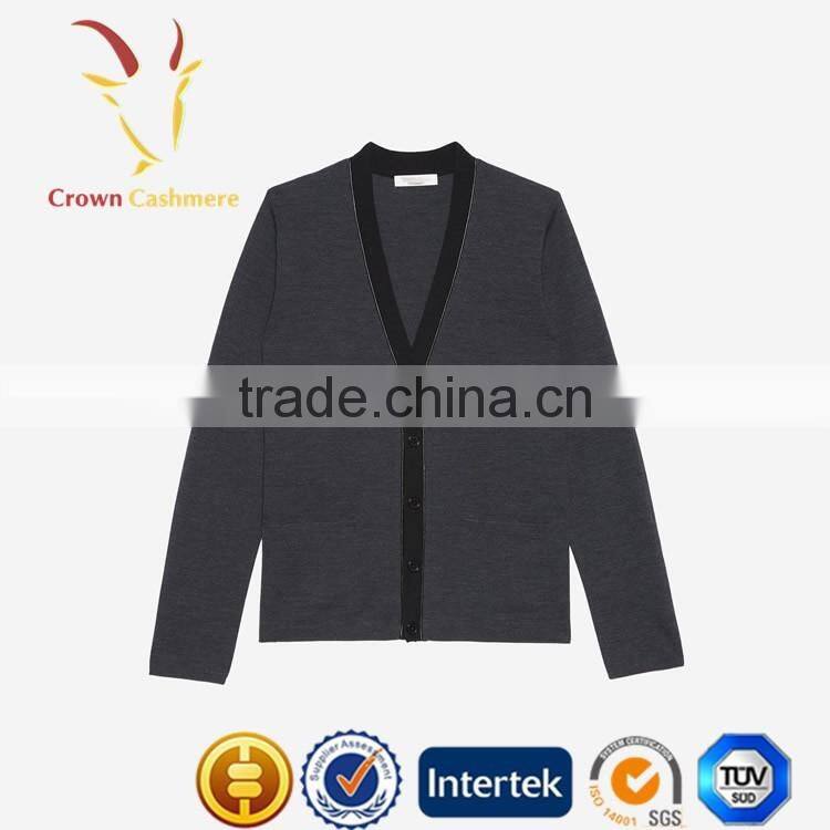 Excellent Mens Knitted Wool Pure Cashmere Cardigan