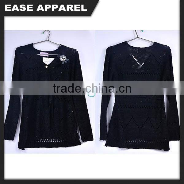 black acrylic yarn cashmere lady sweater