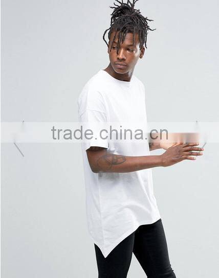 2016new fashion mens t shirt Irregular cutting t shirt blank tee