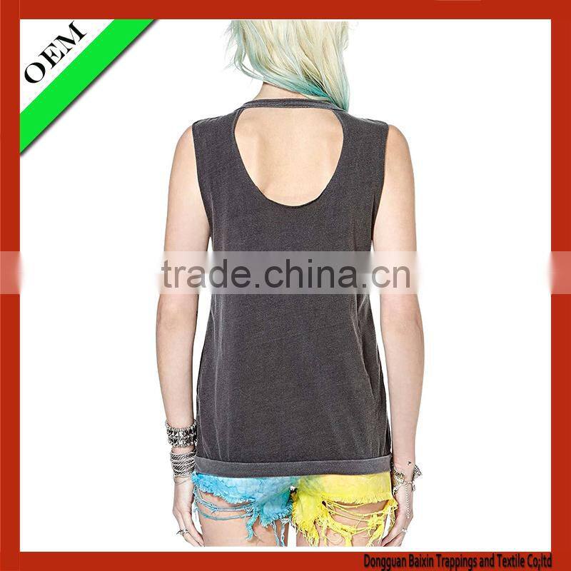 2015 t-shirt cotton printing t-shirt Women sleeveless T-shirt OEM