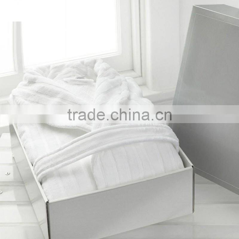 Hot sale white 100% cotton terry hotel robe, luxury bath robe