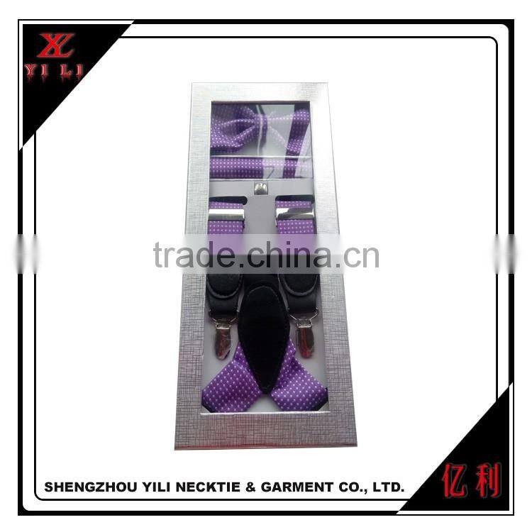 Factory customize best suspenders,hanky and bowties box gift sets