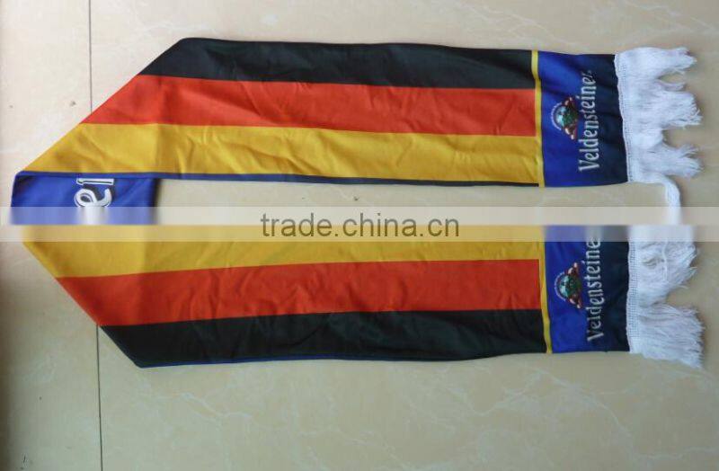 printed knitted polyester fan scarf