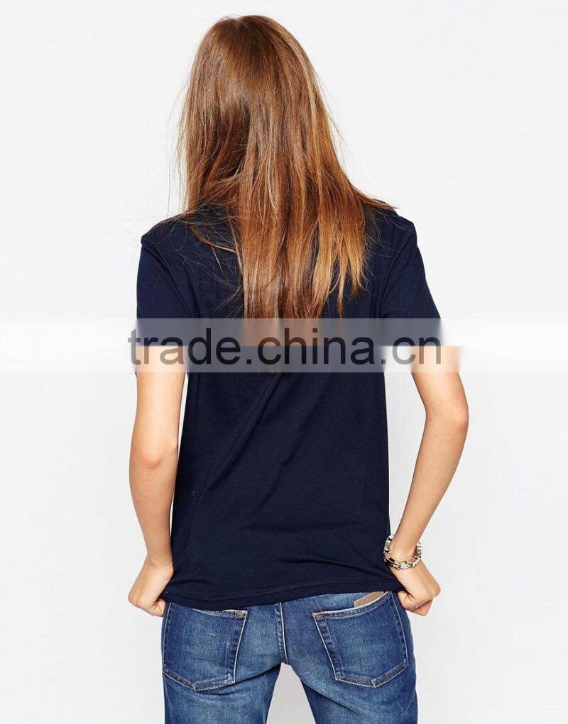 High quality fashion comfortable knitted T-shirt printing personal custom