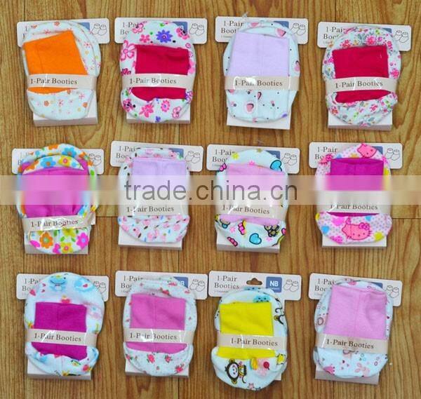 Summer cotton floral baby girls' booties