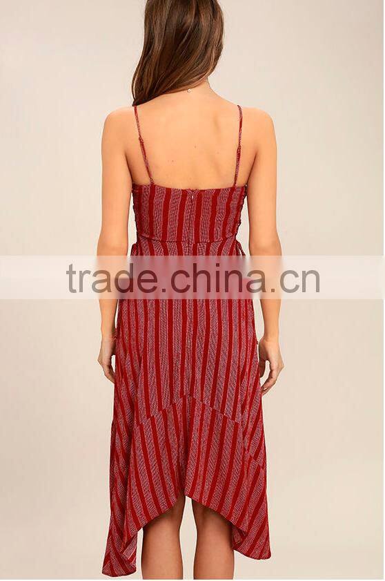 2017 new design women summer dress sexy sleeveless slit midi dress