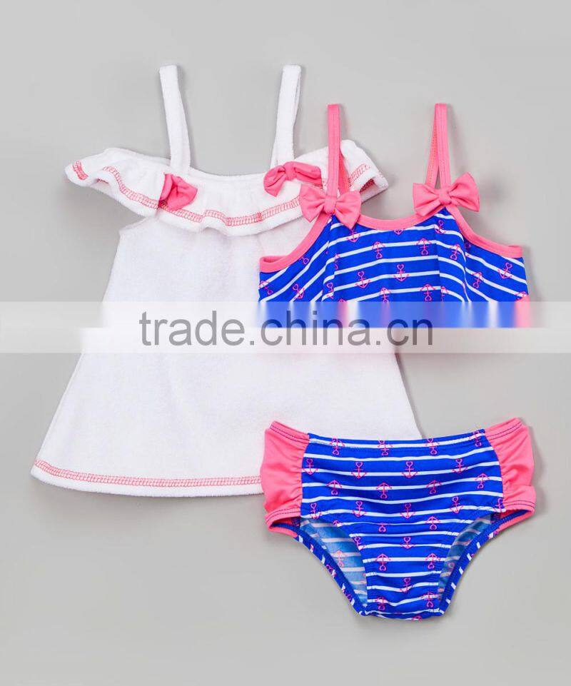 Best Sellers Girl Beachwear With Blue And Pink Sail Away Bikini And Cover-Up Girl Swimsuit Girls Wear G-NP-TR905-397
