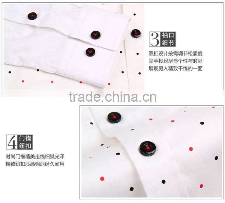 men fashion slim fit long sleeve print causal shirts