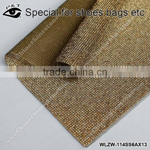 New Design 2MM SS06 Topaz Color Iron on Chaton Rhinestone Mesh For Shoes