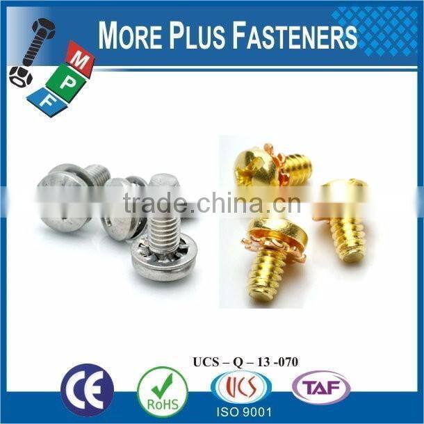 Taiwan M3 M12 M6-1.0 x 10mm DIN 7985 Phillips Drive Pan Head Machine Screw SEMS with Square Washer