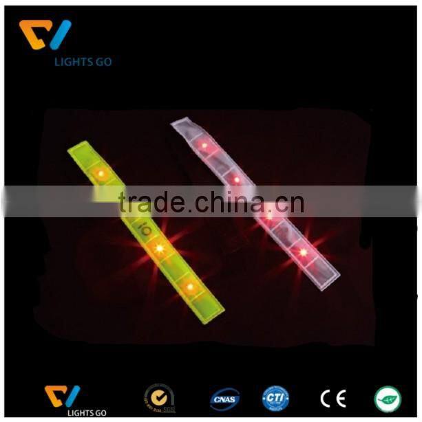 Dongguan New version reflective slap wrap wrist band and safety LED reflective armbands