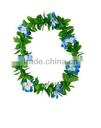 Hawaii Flower Necklaces Hula Lei Garland For Party Dance Plumeria Flower lei Leaf Shape