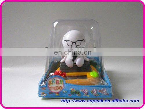 solar smile toys/solar flip flap smile nodding head novelty gift