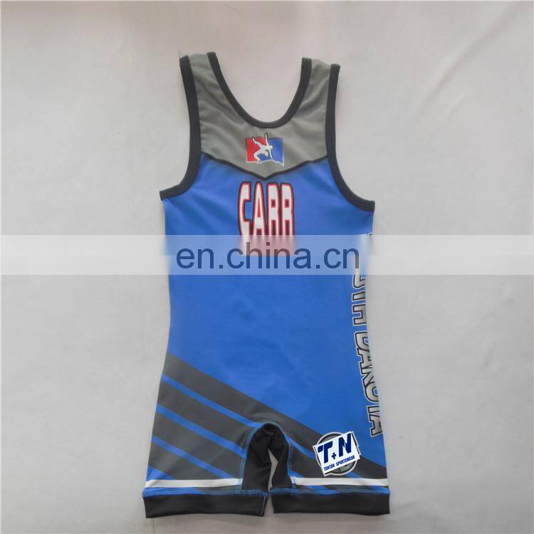 china manufacture high quality sublimated youth wrestling singlet
