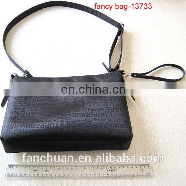 Black Satin Jacquard Sling Bag