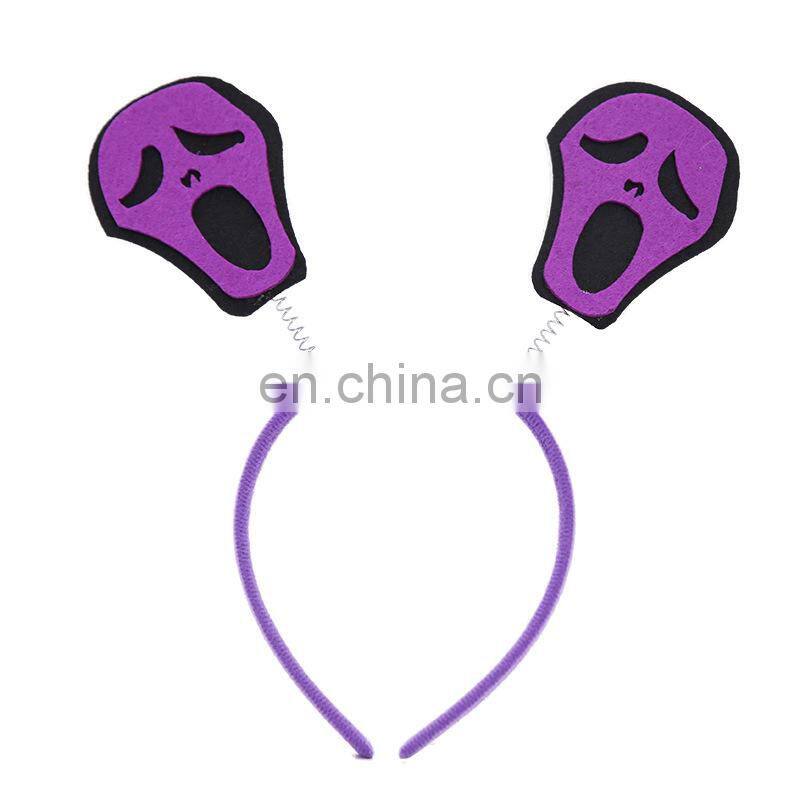 wholesale halloween decorations headwear funny skulls purple headband for kids MFJ-0033