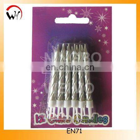 silver/metallic birthday candles