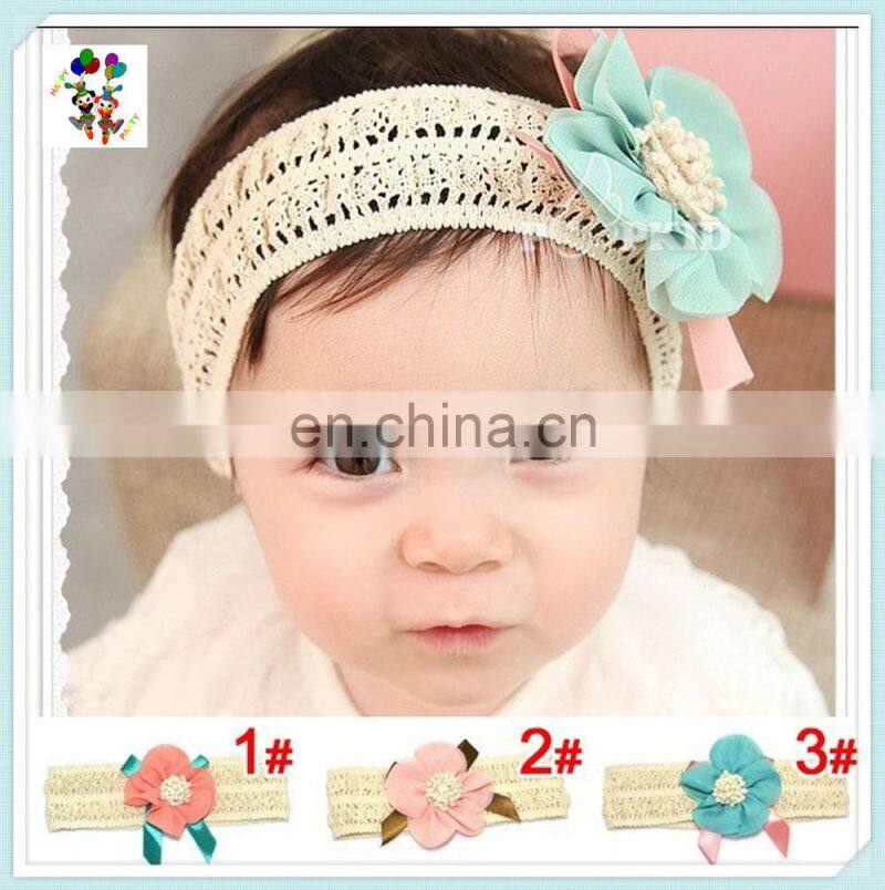 Baby Girls Flower Hit Color Party Cheap Elastic Headbands HPC-0782