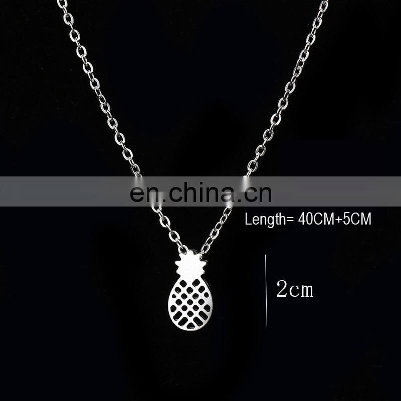 Fashion Delicate Hollow Micro Pave Diamond Pineapple Pendant Gold Plated Fruit Necklace Stylish 925 Sterling Silver Jewelry