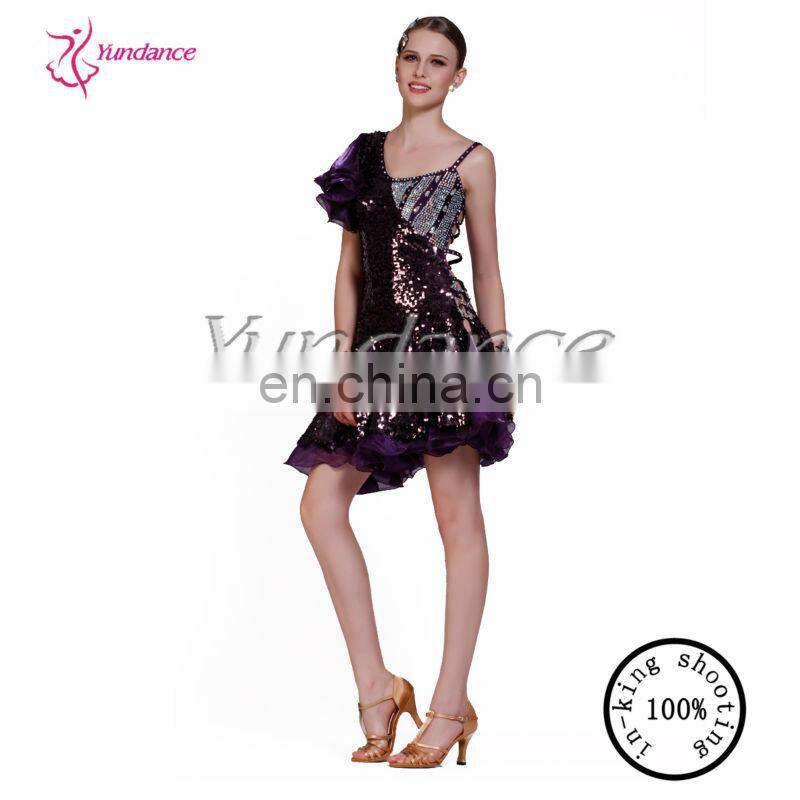 L-1137 Excellent lady fashion Customize latin dance sequined stage wear
