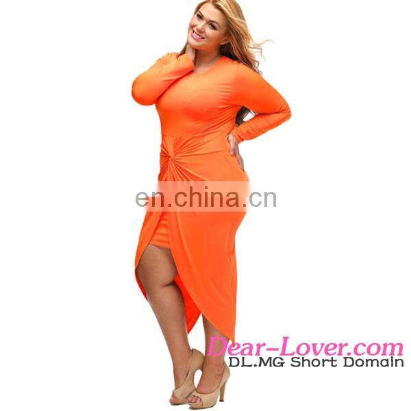 New cheap clothing Fashion slit long sleeve plus size sexy dress