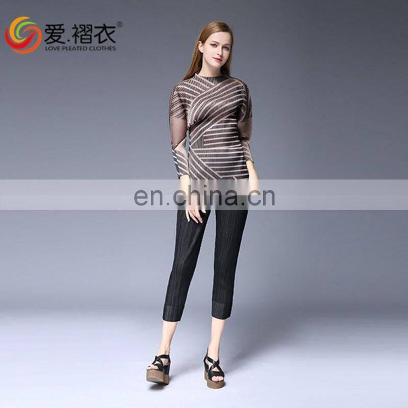 Good quality Quick Dry High waist pleated pants girls wearing leggings pants