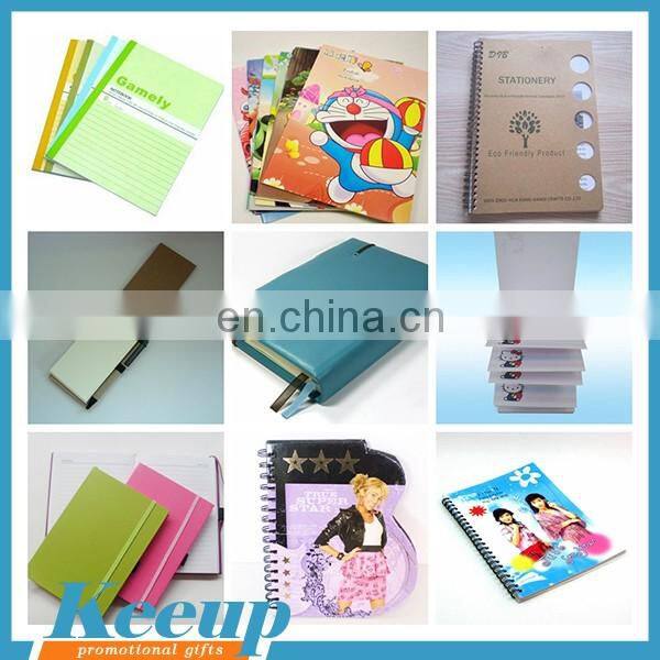 Printed hard paper cover promotional notebook with spiral bound