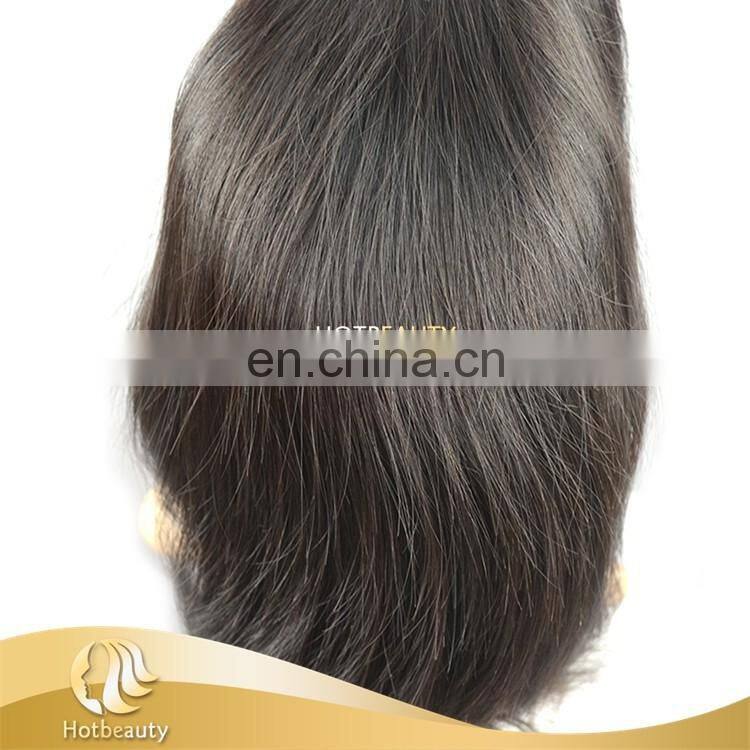 full and 130% high density pre sew lace wig hand made virgin human hair wig
