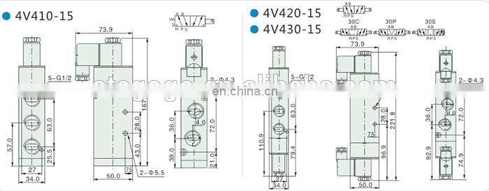 Air compressor solenoid valve 4V430C-15