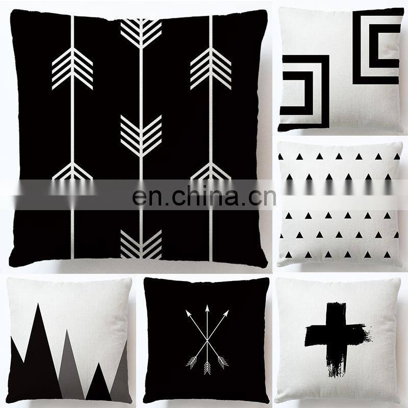 Home Decor Wear-resistant Custom print cotton Linen Throw Cushion Cover