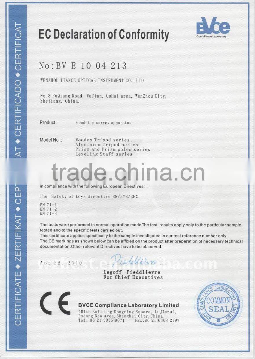 Aluminium level staff for automatic level