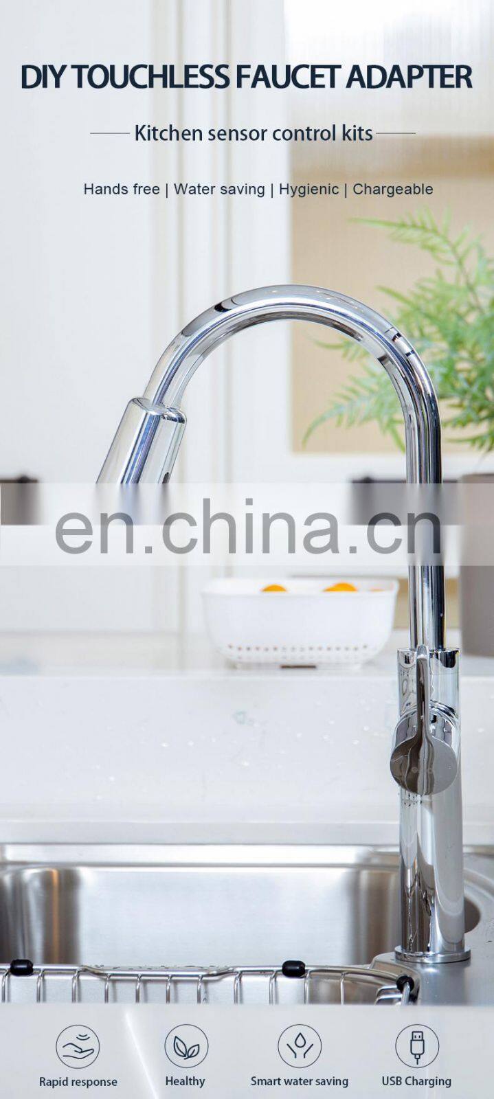 China GIBO touchless gold matt black brass stainless steel touch sensor pull out kitchen sink tap faucets