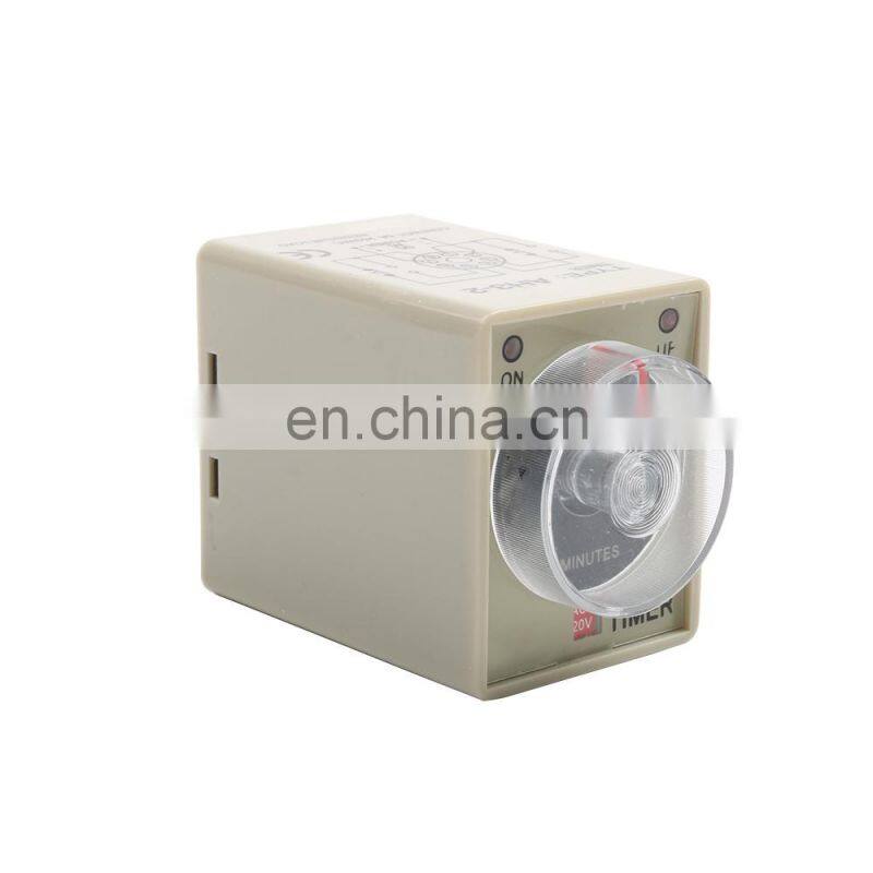 AH3-2 AC 220V 8 Pin DPDT 0-3 Hours 3H Power on Delay Timer Time Relay with socket base