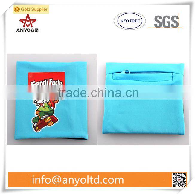 Polyester custom wristbands with zipper pocket
