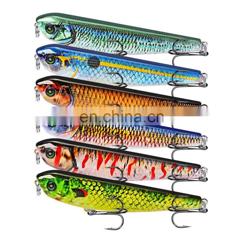 9CM Fishing Tackle Shop Pencil Luya Bait 8.5G Fake Bait 6# Black Nickel Hook