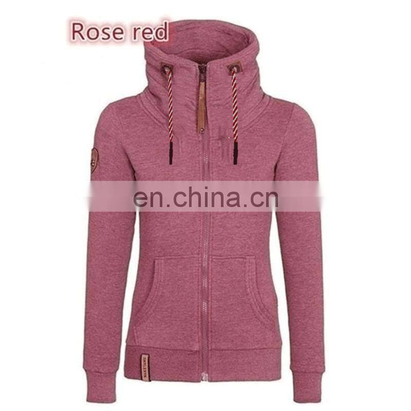 Wholesale custom women's spring and autumn long sleeve zipper cardigan jacket plus size casual hooded jacket large clothes