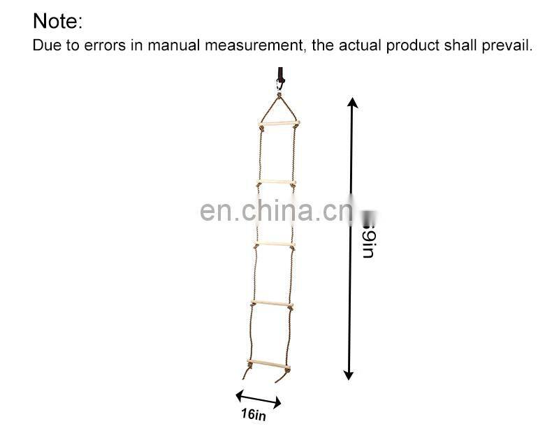 High Quality Kids Swing Set Accessories Wooden Climbing Rope Swing Ladder