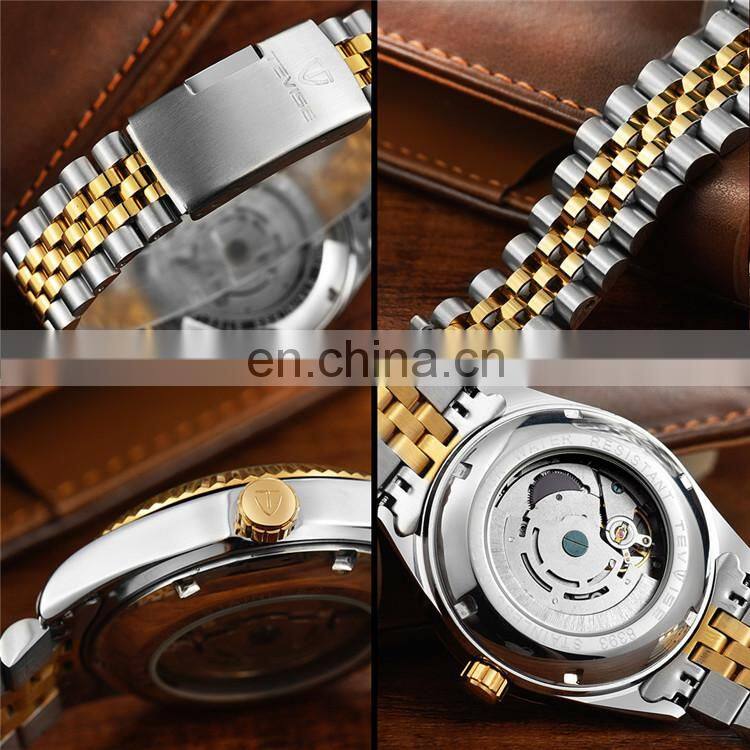 TEVISE Men Brand Watch Fashion Luxury Wristwatch Waterproof Semi-automatic Mechanical Watch Luminous Sport Casual Watches