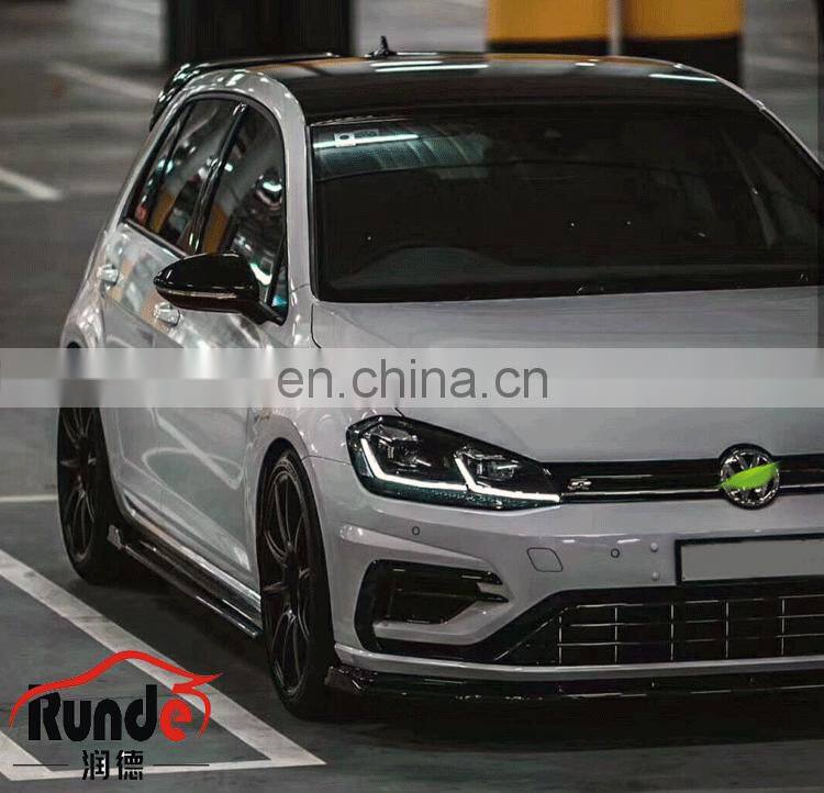 Runde ABS Material R Style Body kit Front Rear Bumper Side Skirt Grille For 12-17 Volkswagen Golf 7 And Golf 7.5 body kit