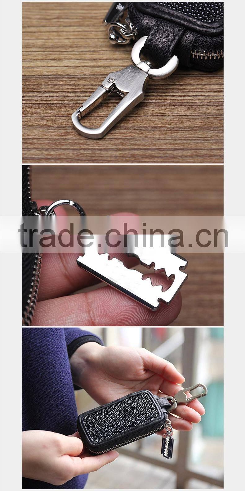 Guangzhou High Quality Luxury Genuine Stingray Skin Leather Car Key Case Key Holder for Men or Women