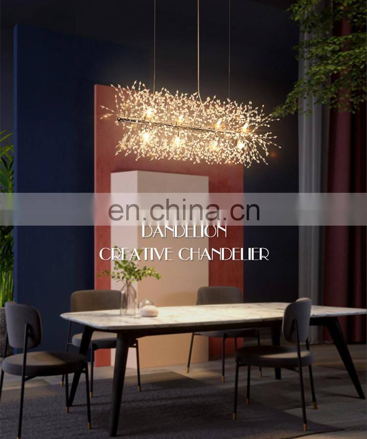 Modern LED Crystal Chandelier Light Pendant Hanging Lamp Dandelion Chandelier Lighting For Living Dining Room