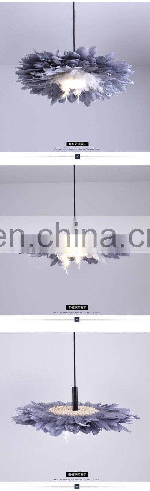 Feather Lamp Shade Romantic Dream Chandelier LED Lamp Bedroom Living Room