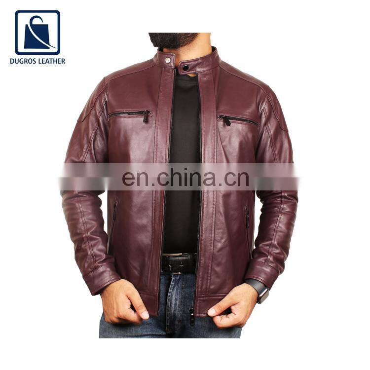 2021 Exclusive Range Hot Selling Zipper Closure Type Genuine Leather Jacket for Men