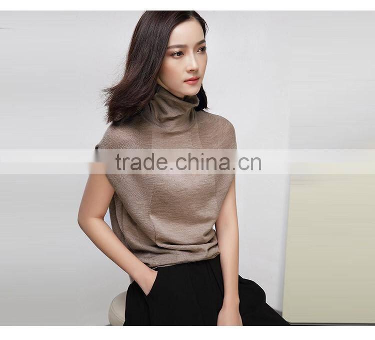 summer popular female short-sleeved shirt loose knit wool sleeveless vest sweater